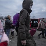 Des réfugiés ukrainiens sont en route pour la frontière avec la Pologne (archives).
